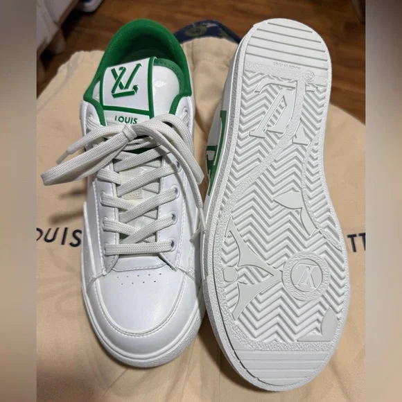 Authentic Louis Vuitton Charlie sneaker white & green